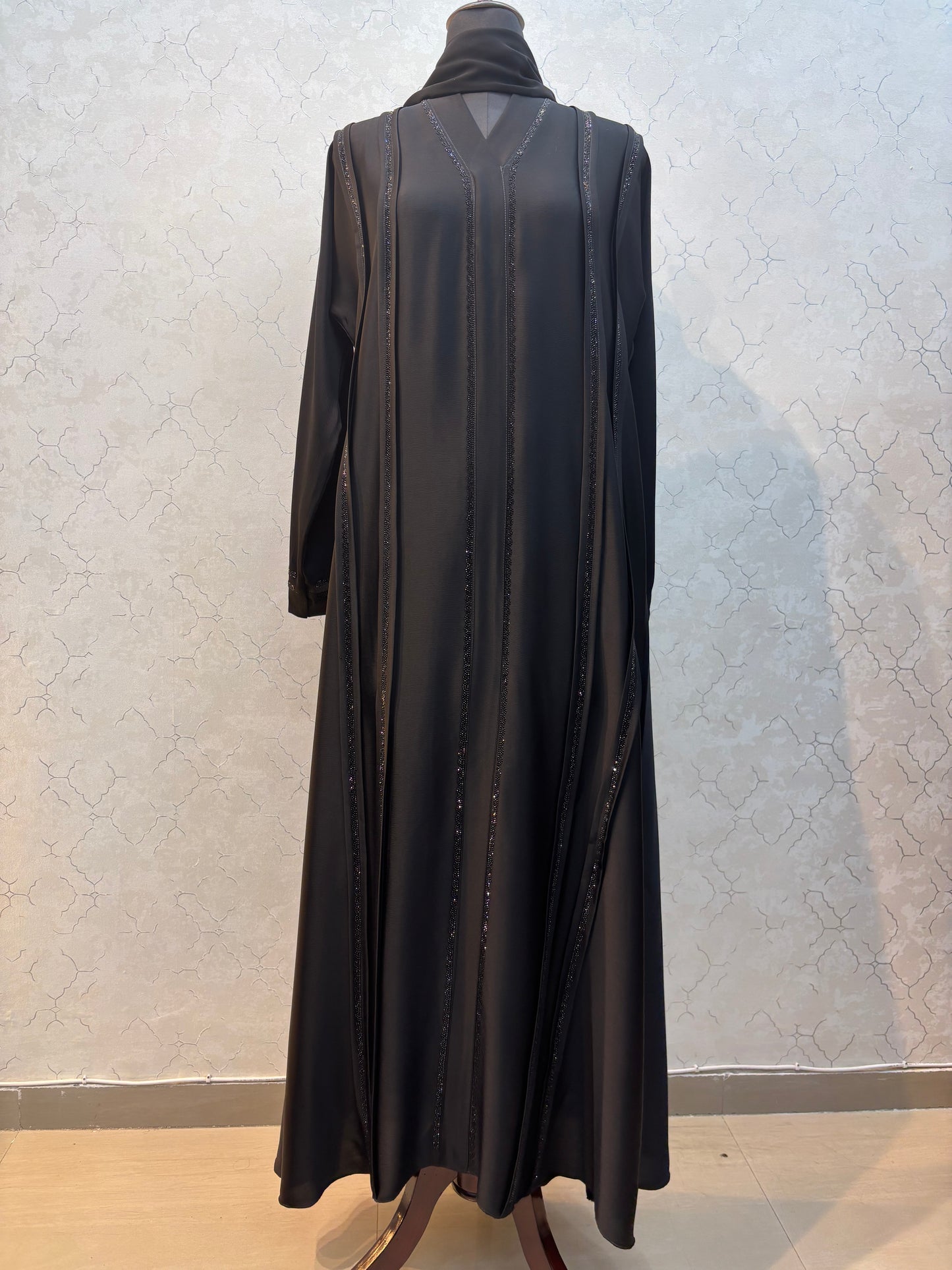 Premium Swarovski Burkha Imported Tick Tok Fabric