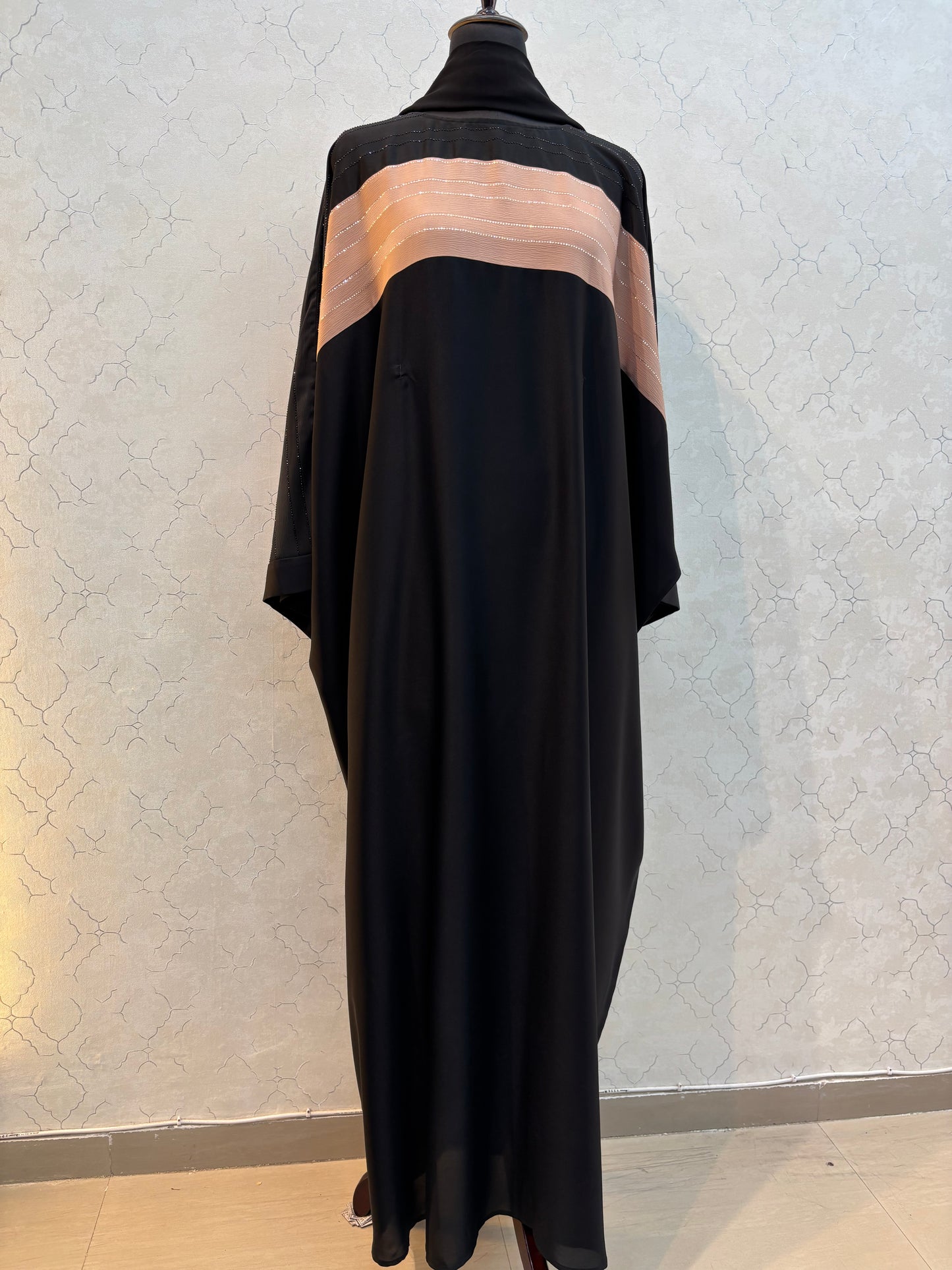 Swarovski Abaya Double Shaded Premium Nida Fabric ( free size )