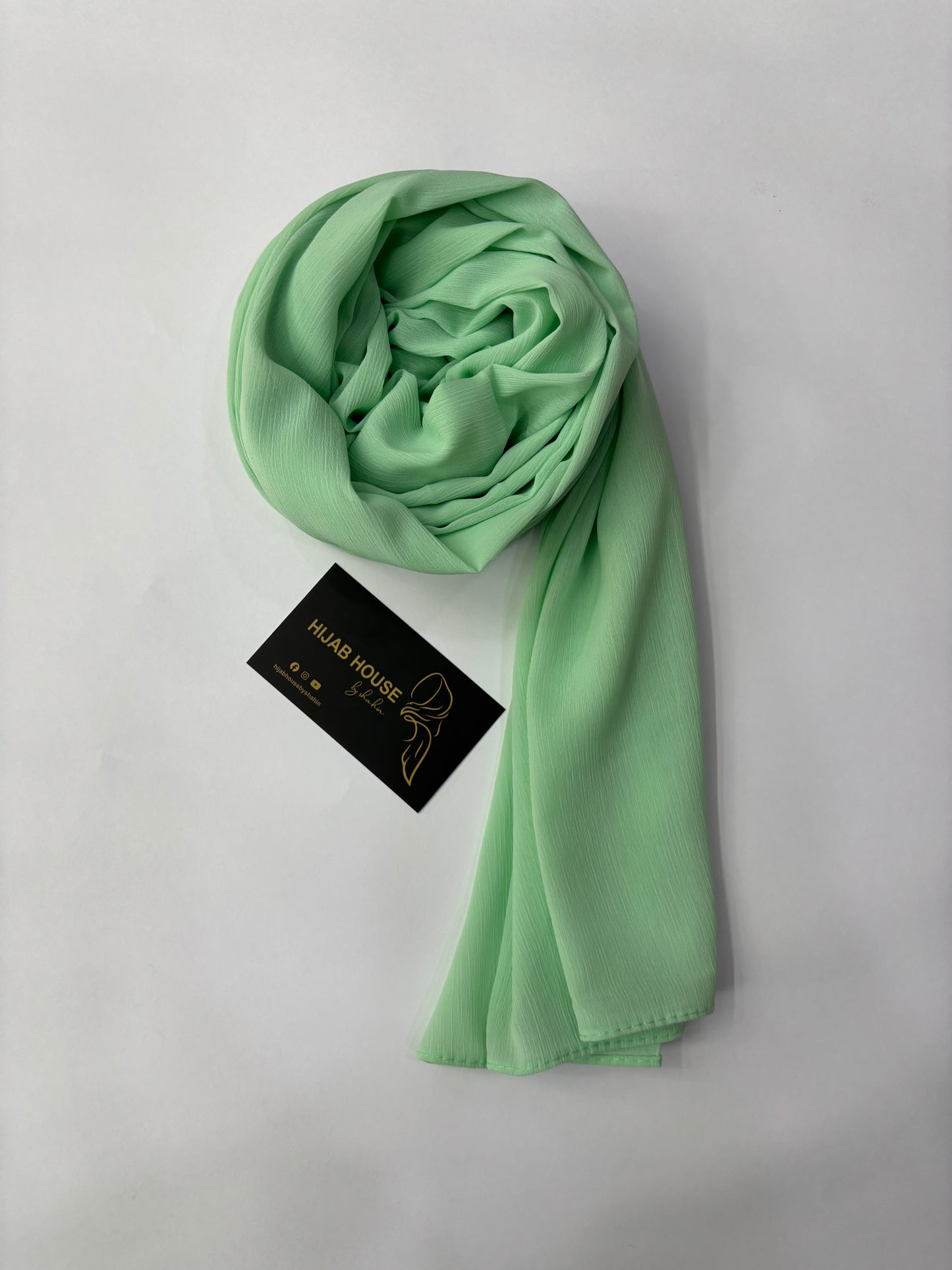 Pleated Chiffon Pastel Green