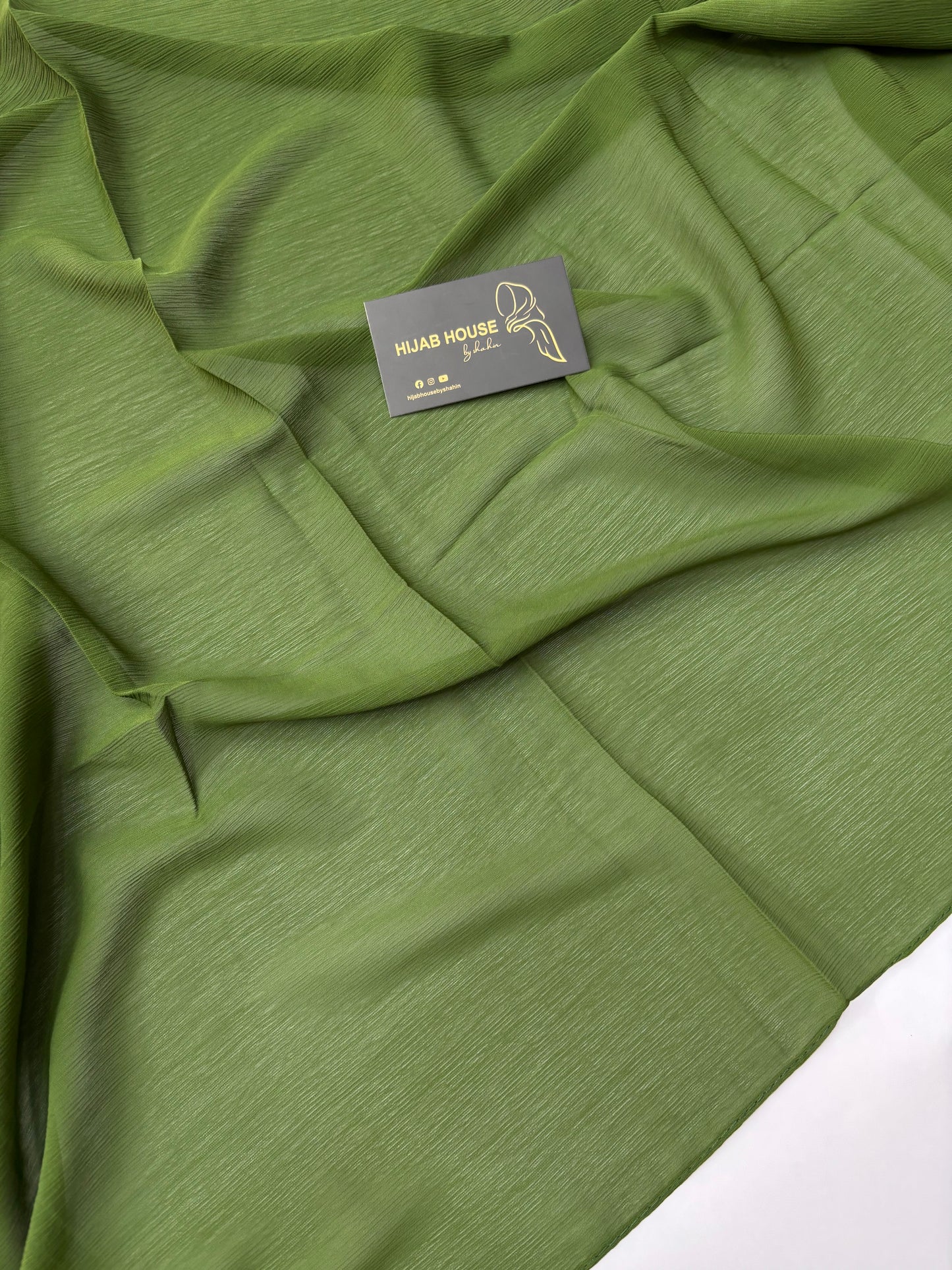 Pleated Chiffon Dark Green