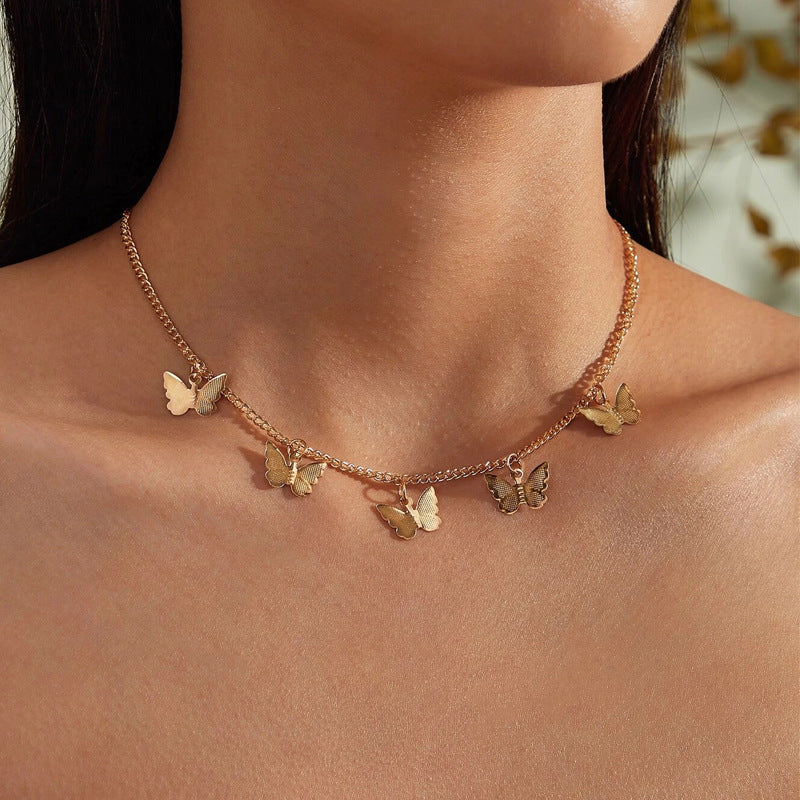 Golden Butterfly Charm Necklace