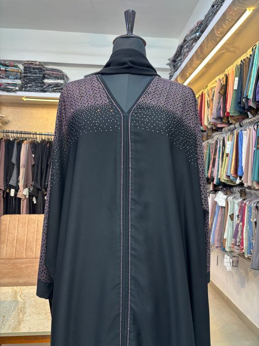 Swarovski Abaya Premium Nida Fabric ( free size )