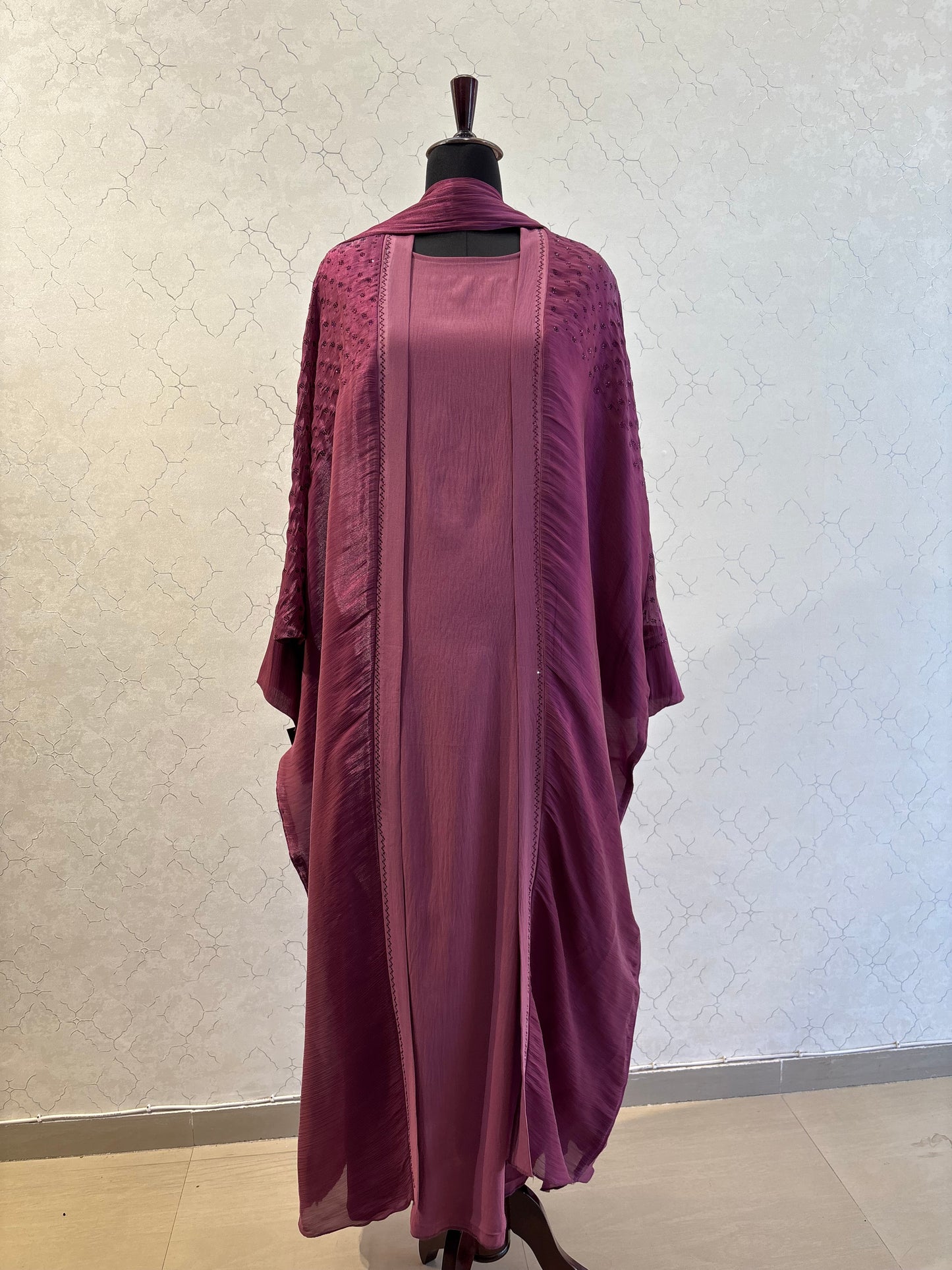 Elegant Abaya with flowy cape 55
