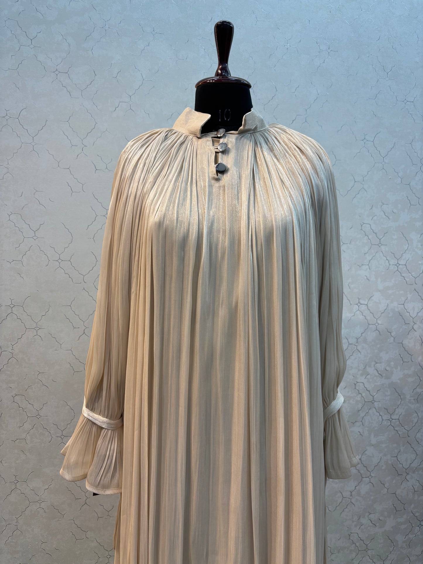 Elegant Pleated Burkha in Shiny Organza Fabric