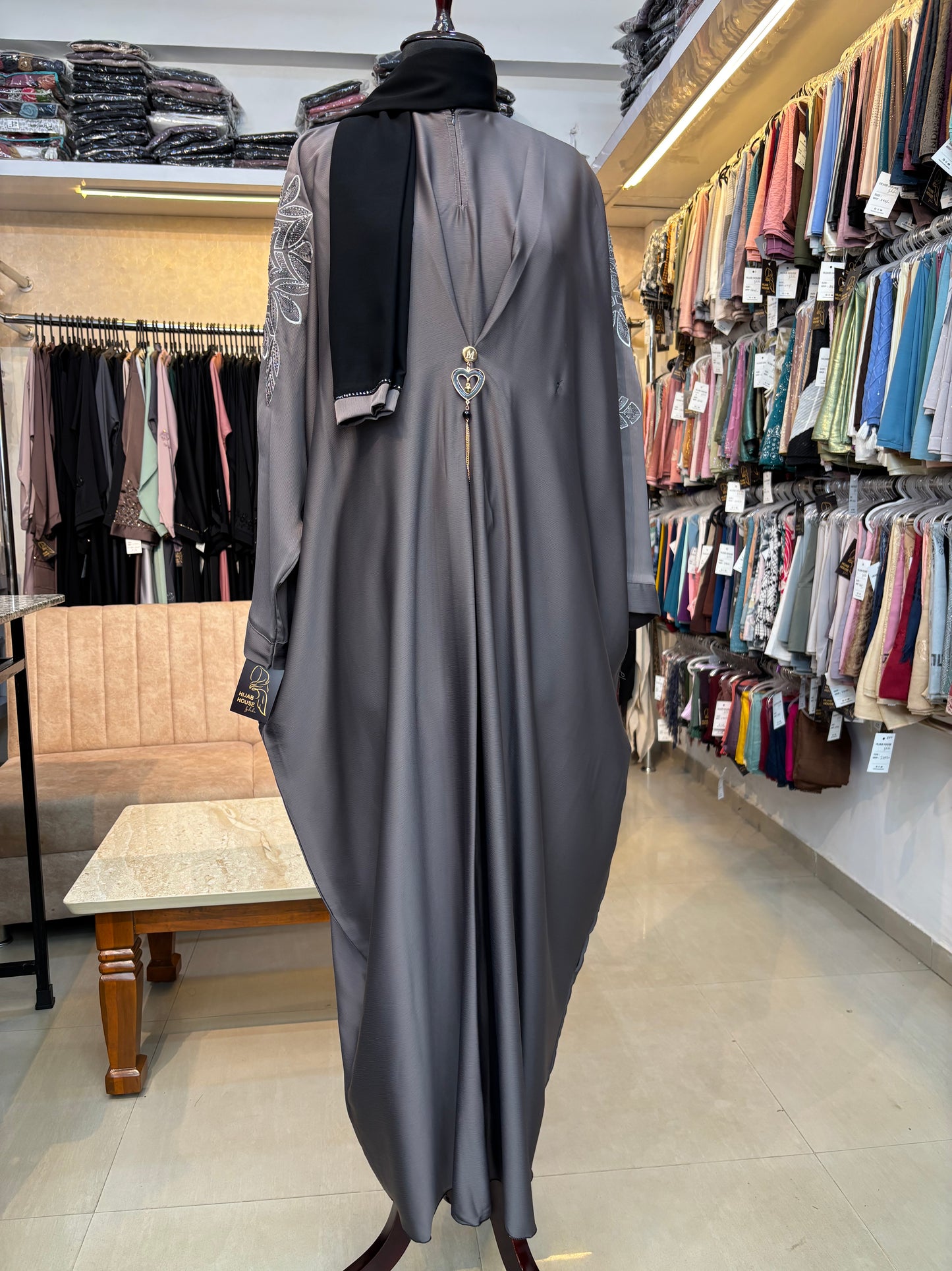 Swarovski Threadwork Abaya Imported Tick Tok Fabric ( free size )