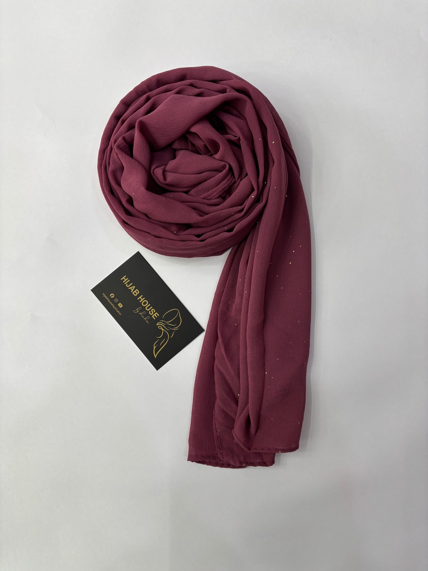 Soft Shimmer Crinkle Chiffon Fabric Hijab Rose Pink