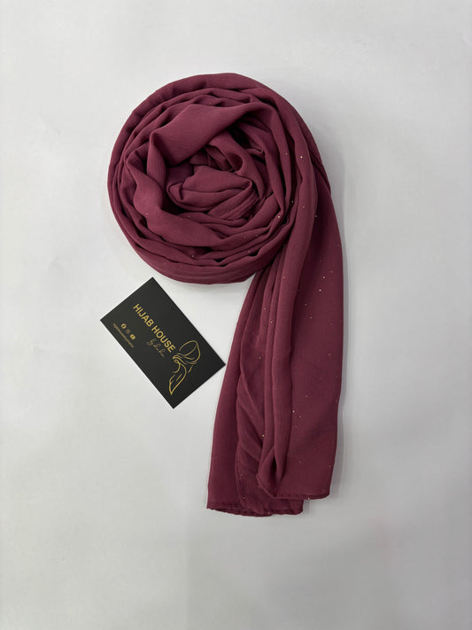 Soft Shimmer Crinkle Chiffon Fabric Hijab Rose Pink