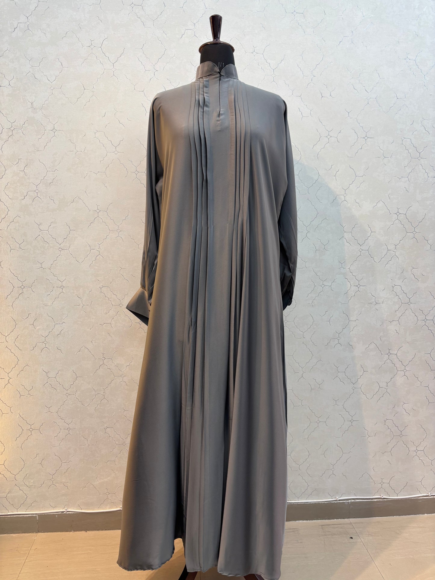 Elegant Front Pleat Burkha Tick Tok Fabric