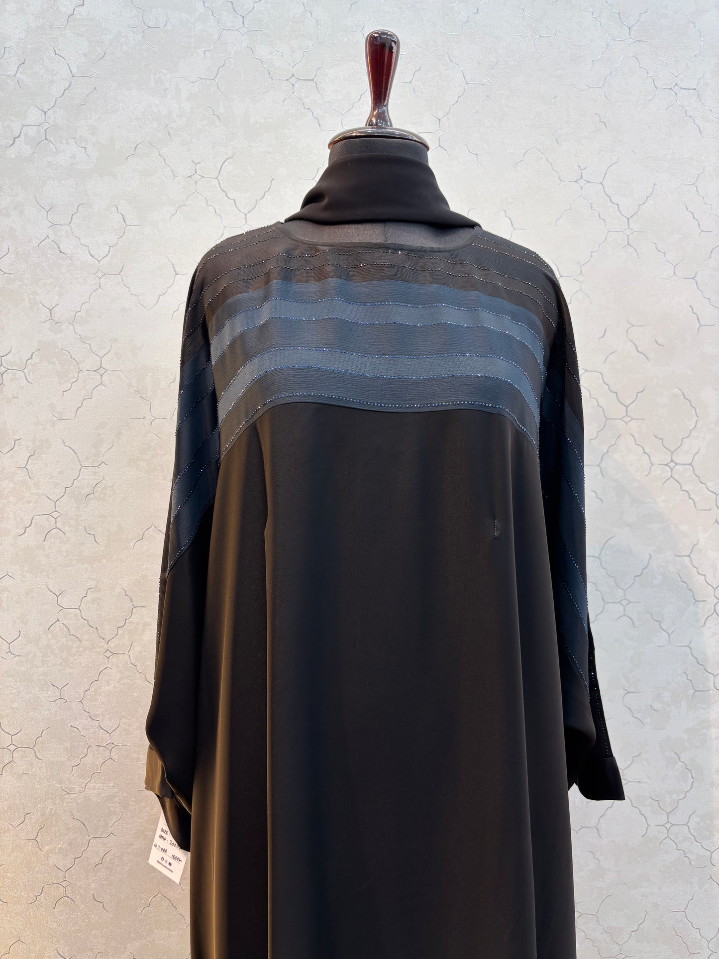 Swarovski Abaya Double Shaded Premium Nida Fabric ( free size )