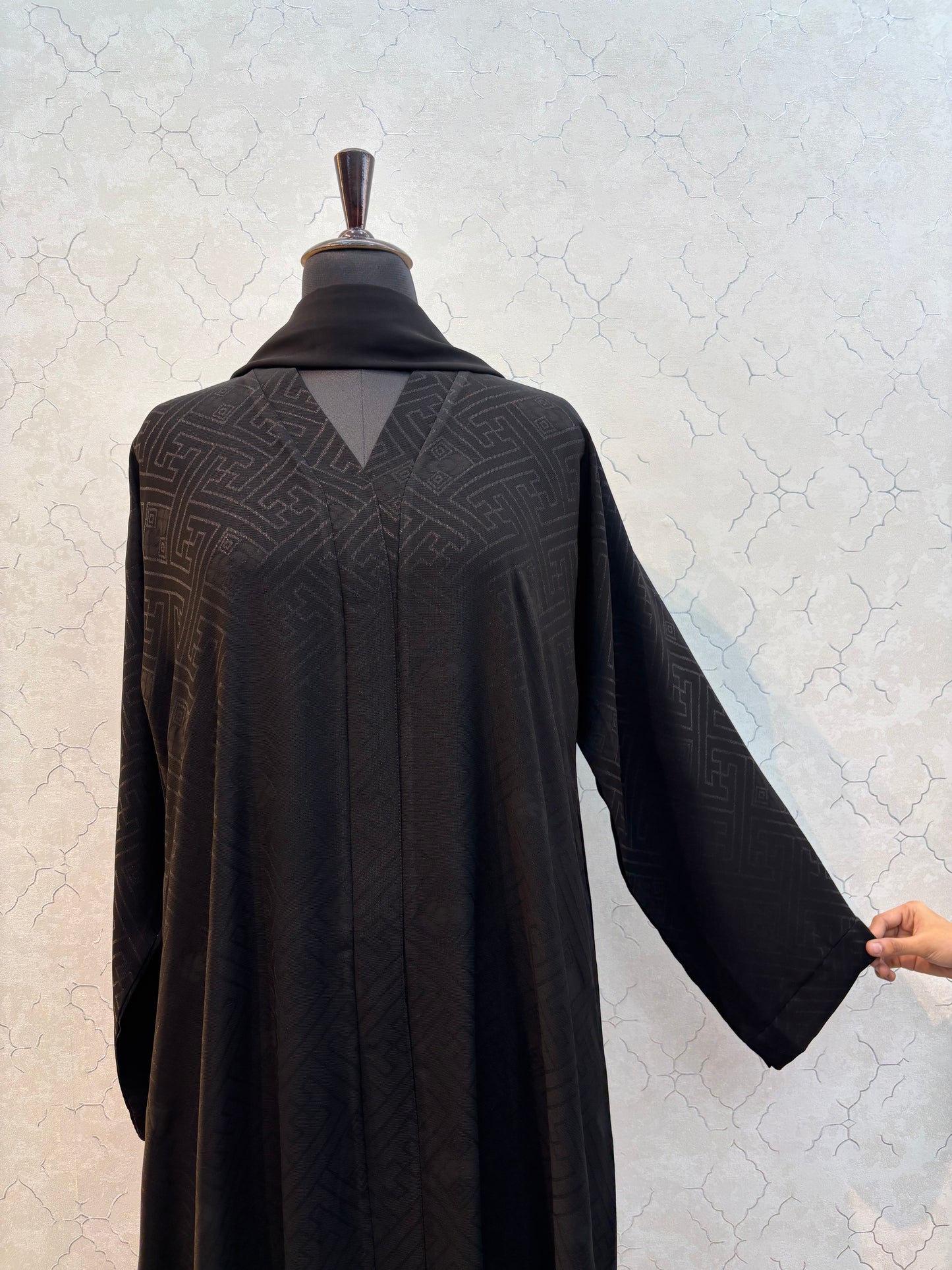 Textured Interlocking Lining Design Korean Nida Fabric Burkha