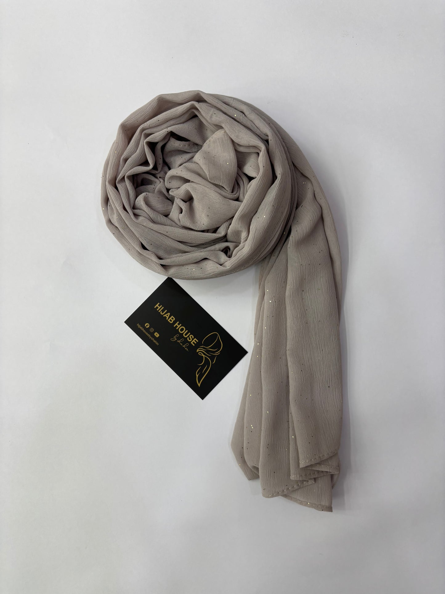 Soft Shimmer Crinkle Chiffon Fabric Hijab Sand Beige