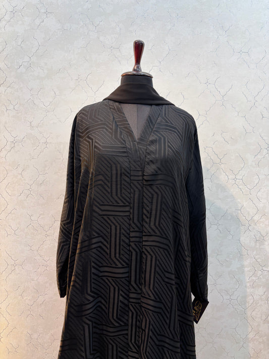 Textured Interlocking Lining Design Korean Nida Fabric Burkha