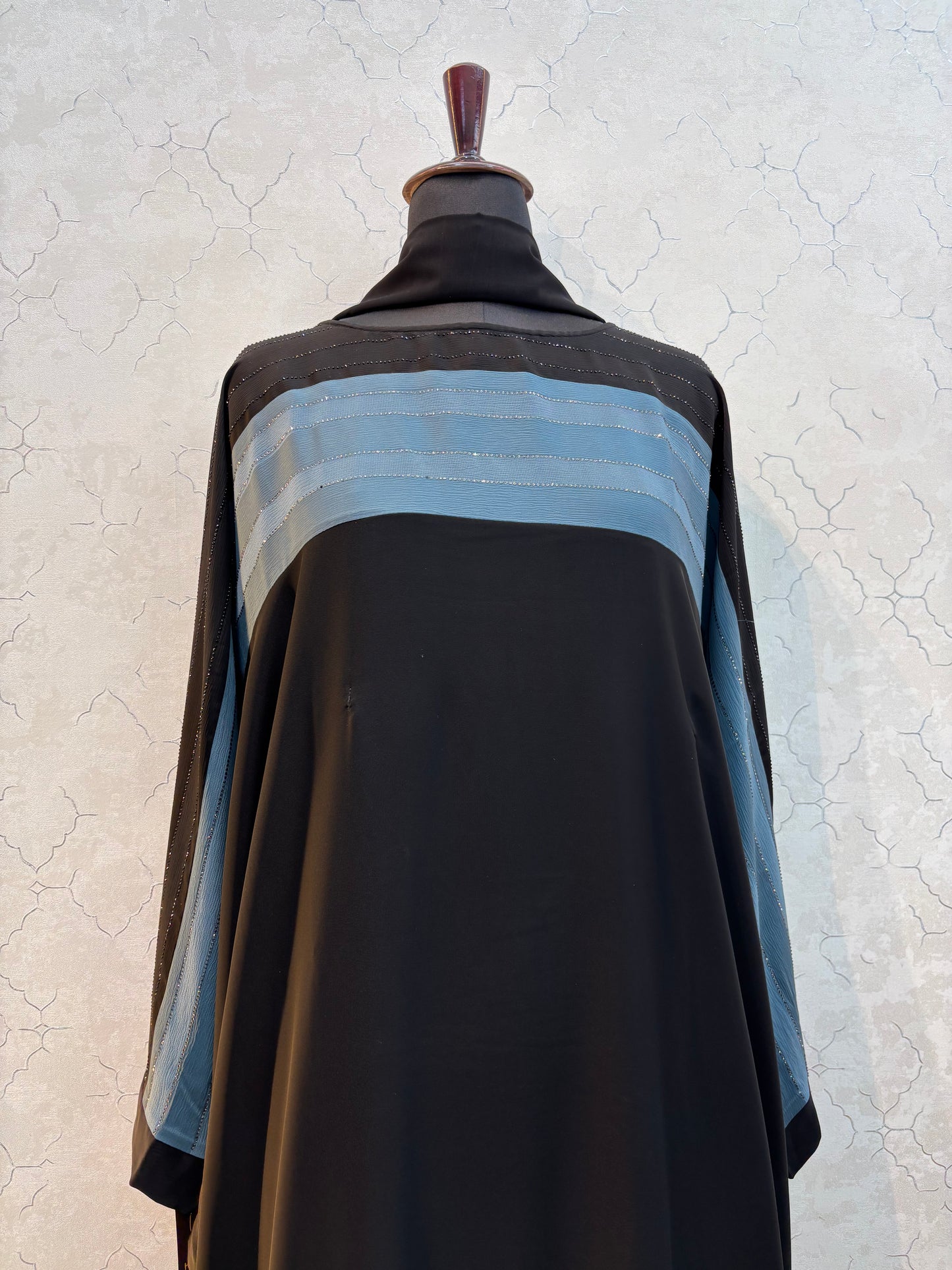 Swarovski Abaya Double Shaded Premium Nida Fabric ( free size )