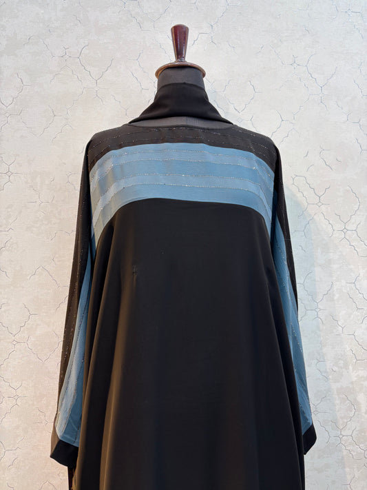 Swarovski Abaya Double Shaded Premium Nida Fabric ( free size )