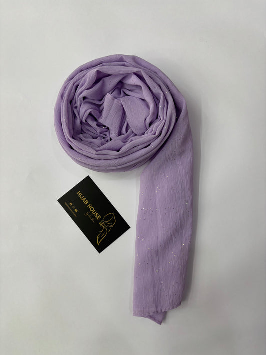 Soft Shimmer Crinkle Chiffon Fabric Hijab Lavender Lilac