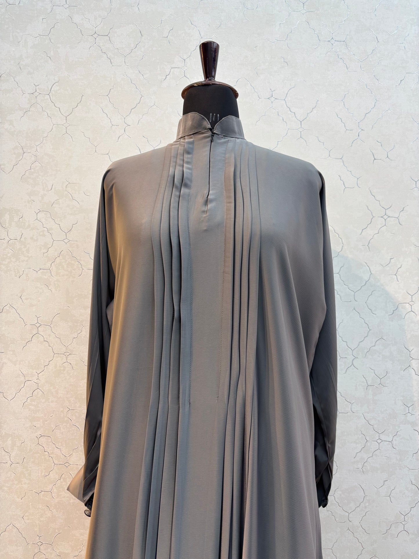 Elegant Front Pleat Burkha Tick Tok Fabric