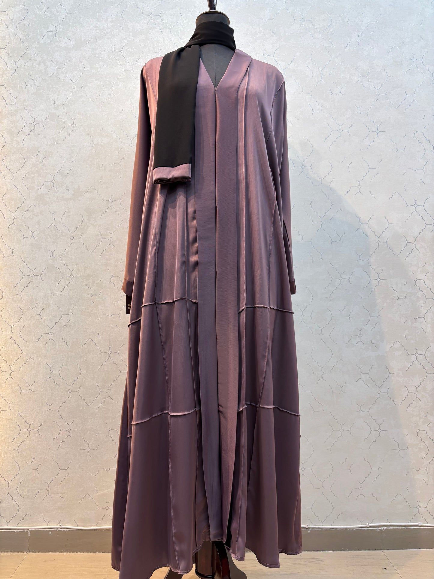 Kimono Style Box Pleated Burkha with Imported Tick Tok Fabric