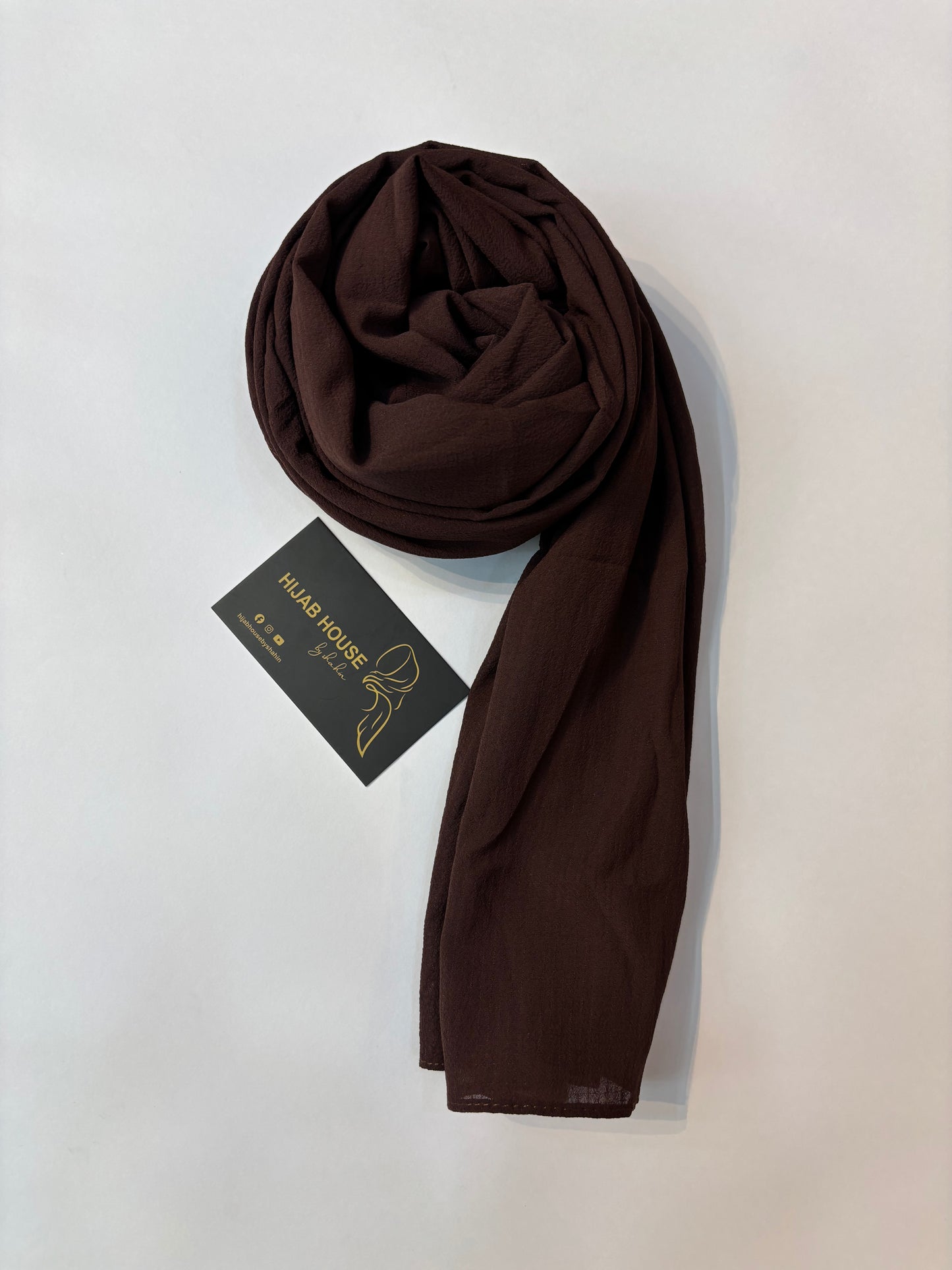 Textured Georgette Chiffon Hijab Dark Warm Brown