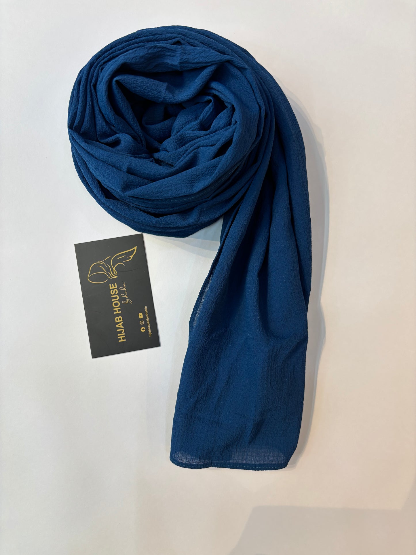 Textured Georgette Chiffon Hijab Deep Teal Blue