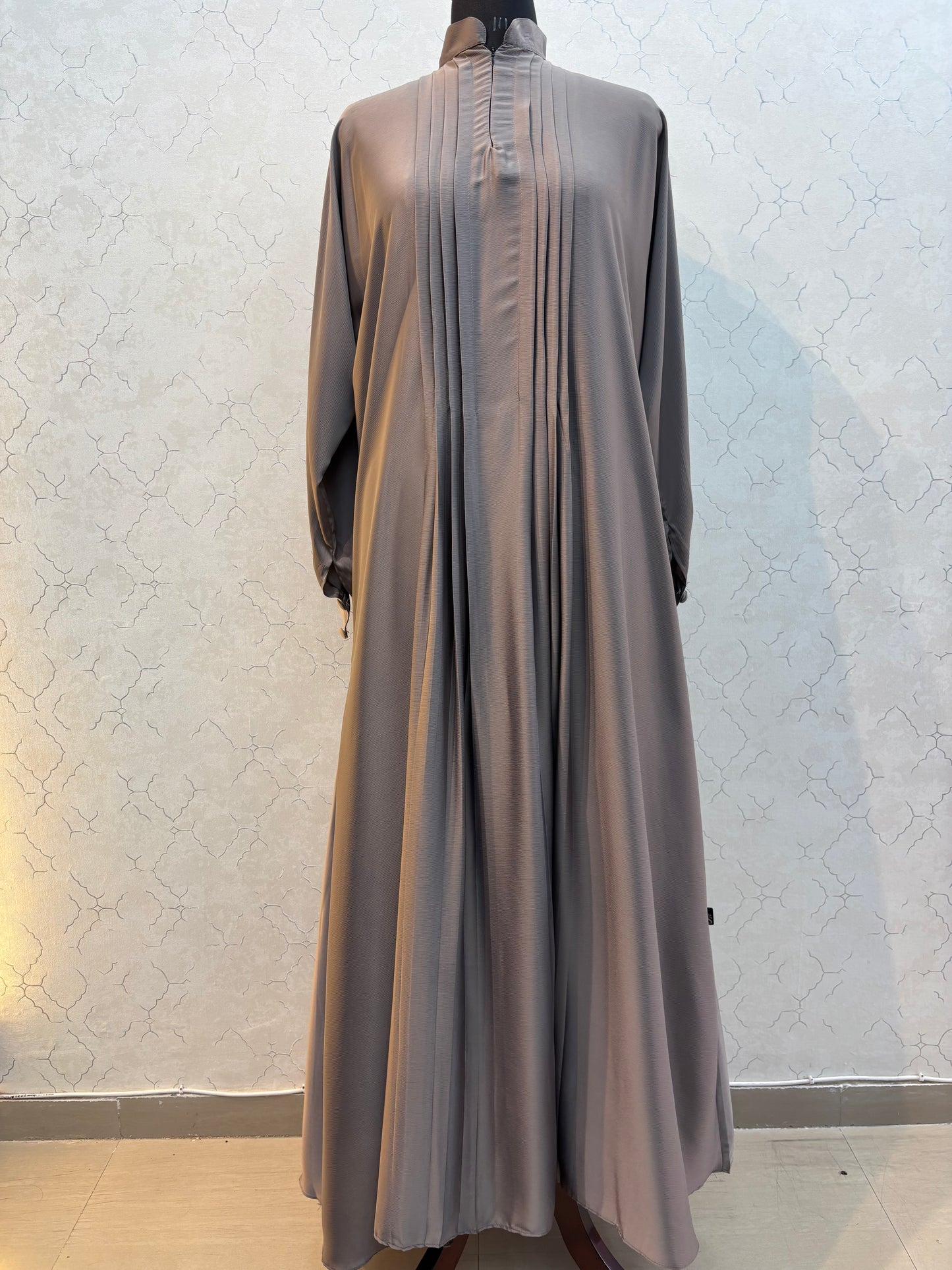 Elegant Front Pleat Burkha Tick Tok Fabric