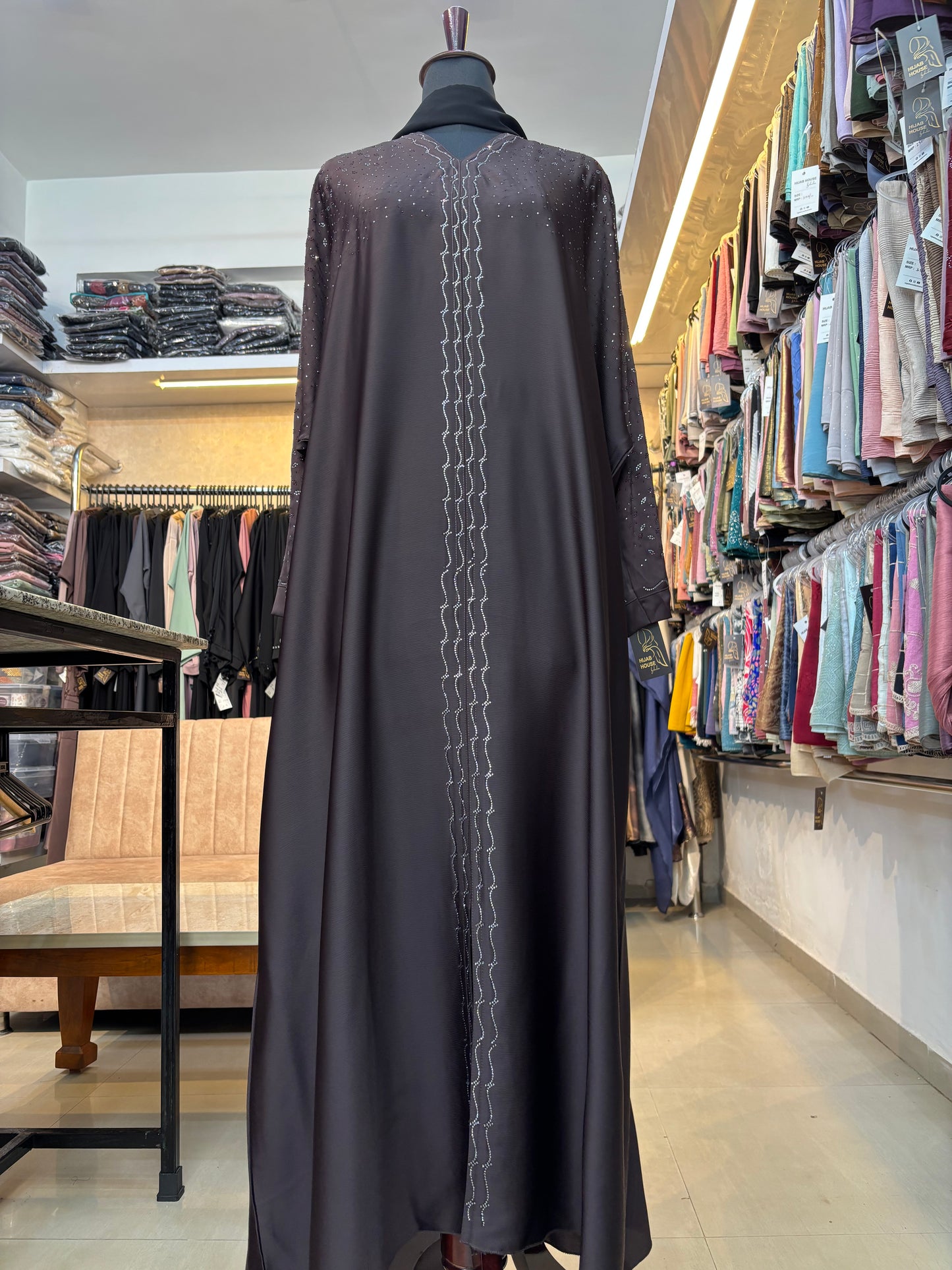 Swarovski Abaya Imported Tick Tok Fabric ( free size )