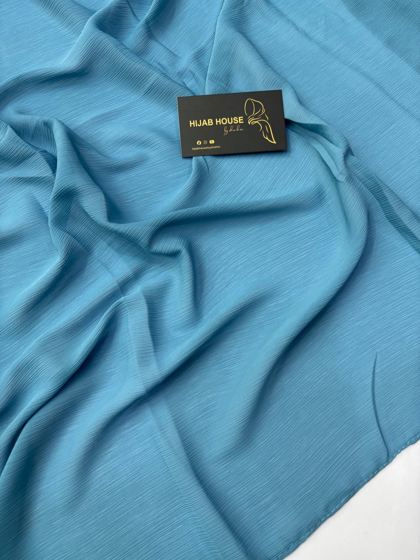 Pleated Chiffon Steel Blue