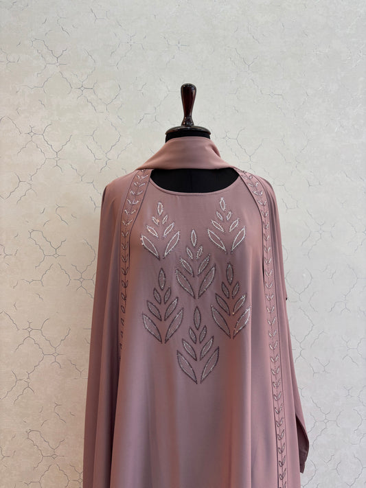 Imported Shrug Burkha with Swarovski Work Tick Tok Fabric