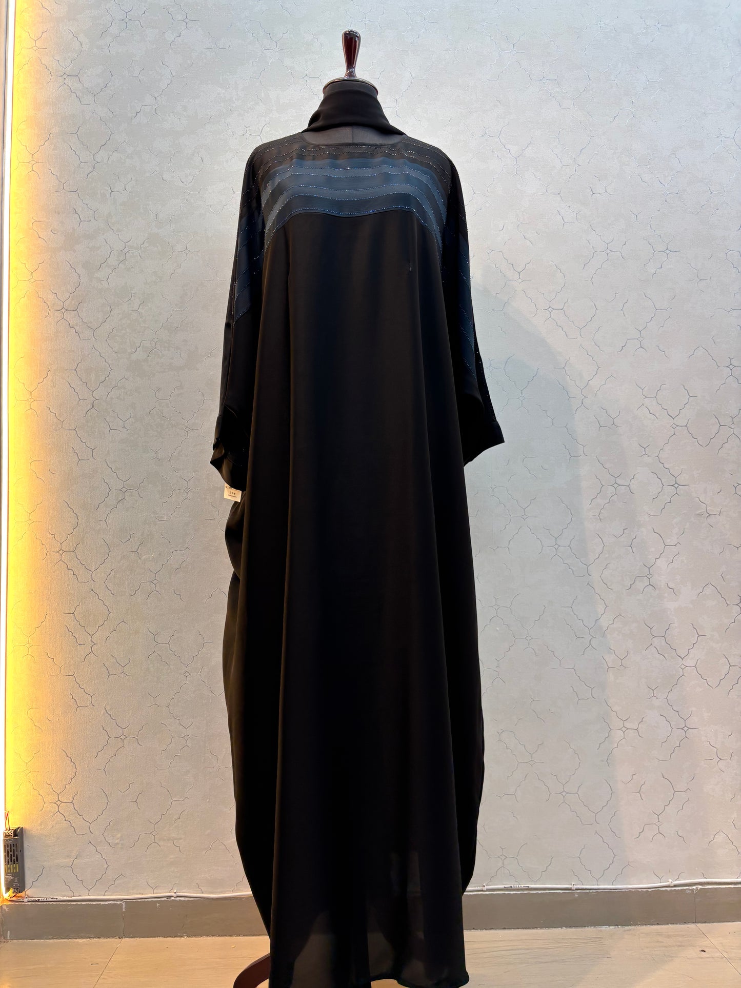 Swarovski Abaya Double Shaded Premium Nida Fabric ( free size )