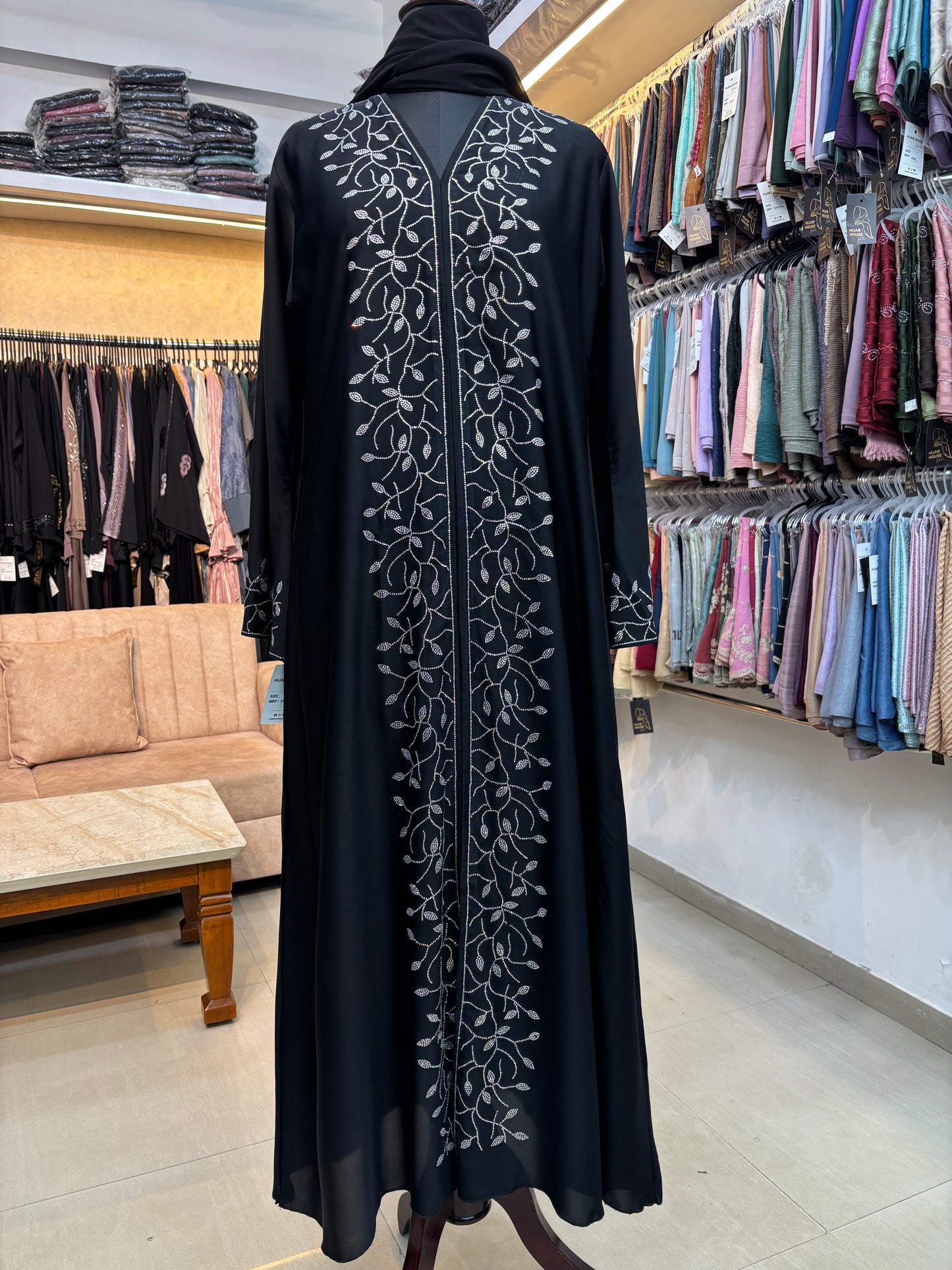Premium Swarovski Burkha Imported Nida Fabric