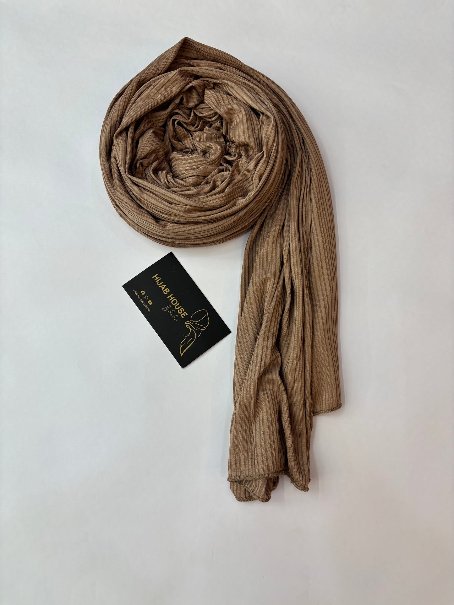 Ribbed Jersey Hijab Caramel Brown