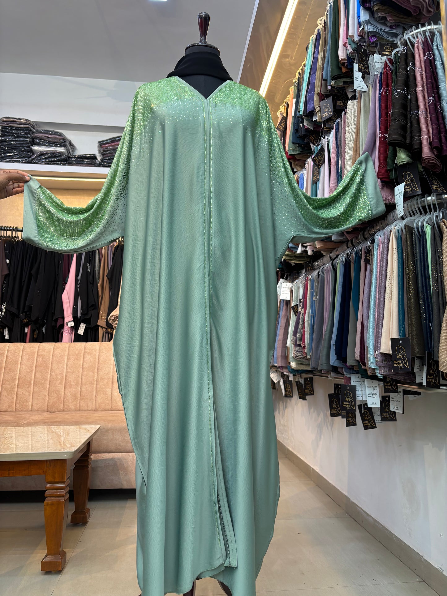 Swarovski Abaya Premium Nida Fabric ( free size )