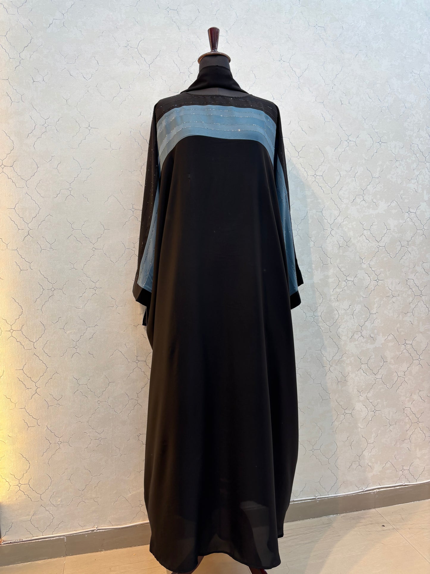 Swarovski Abaya Double Shaded Premium Nida Fabric ( free size )