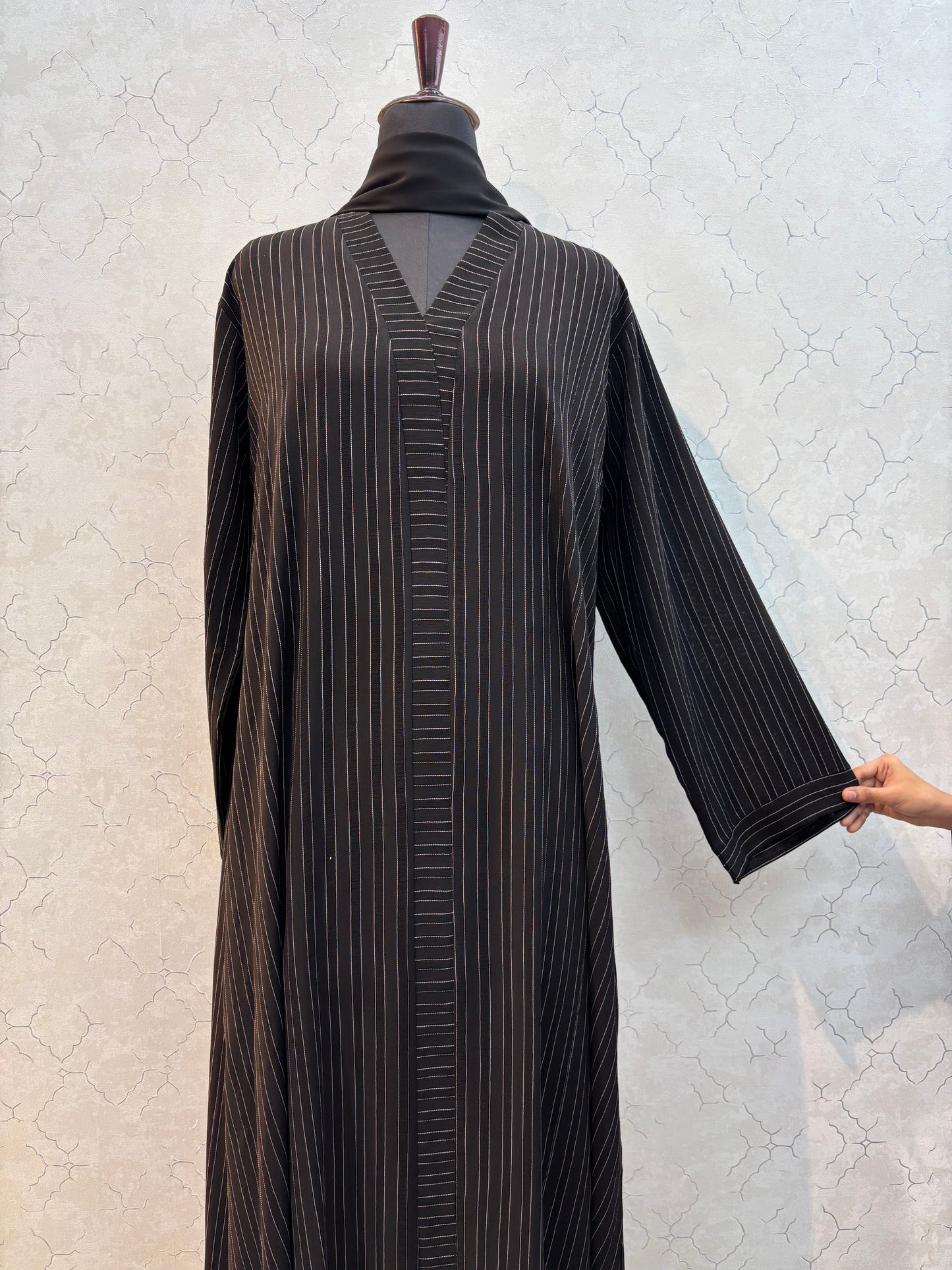 Textured Lining Design Korean Nida Fabric Burkha