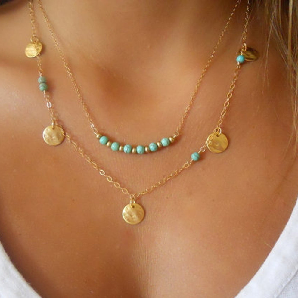 Turquoise Double Layered Neck Chain