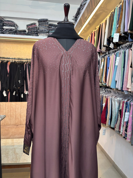 Swarovski Abaya Premium Imported Tick Tok Fabric ( free size )