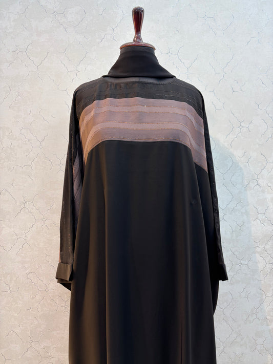 Swarovski Abaya Double Shaded Premium Nida Fabric ( free size )