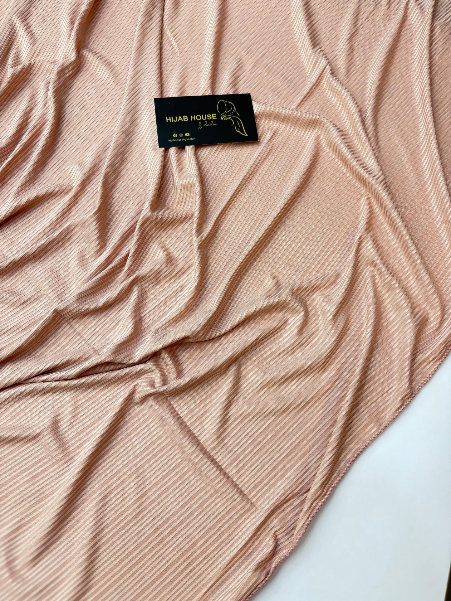 Ribbed Jersey Hijab Peach Blush