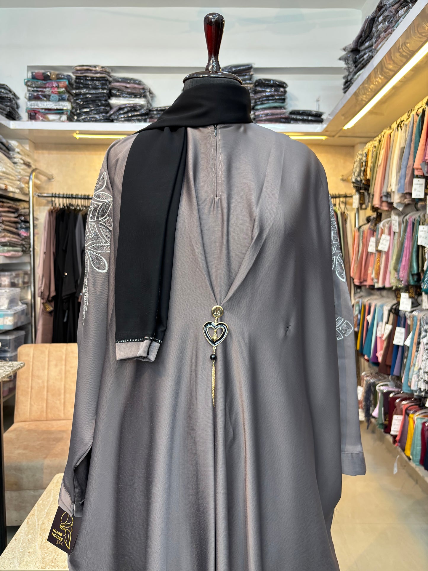 Swarovski Threadwork Abaya Imported Tick Tok Fabric ( free size )