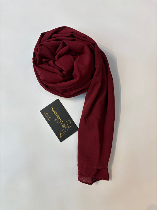 Textured Georgette Chiffon Hijab Wine Red