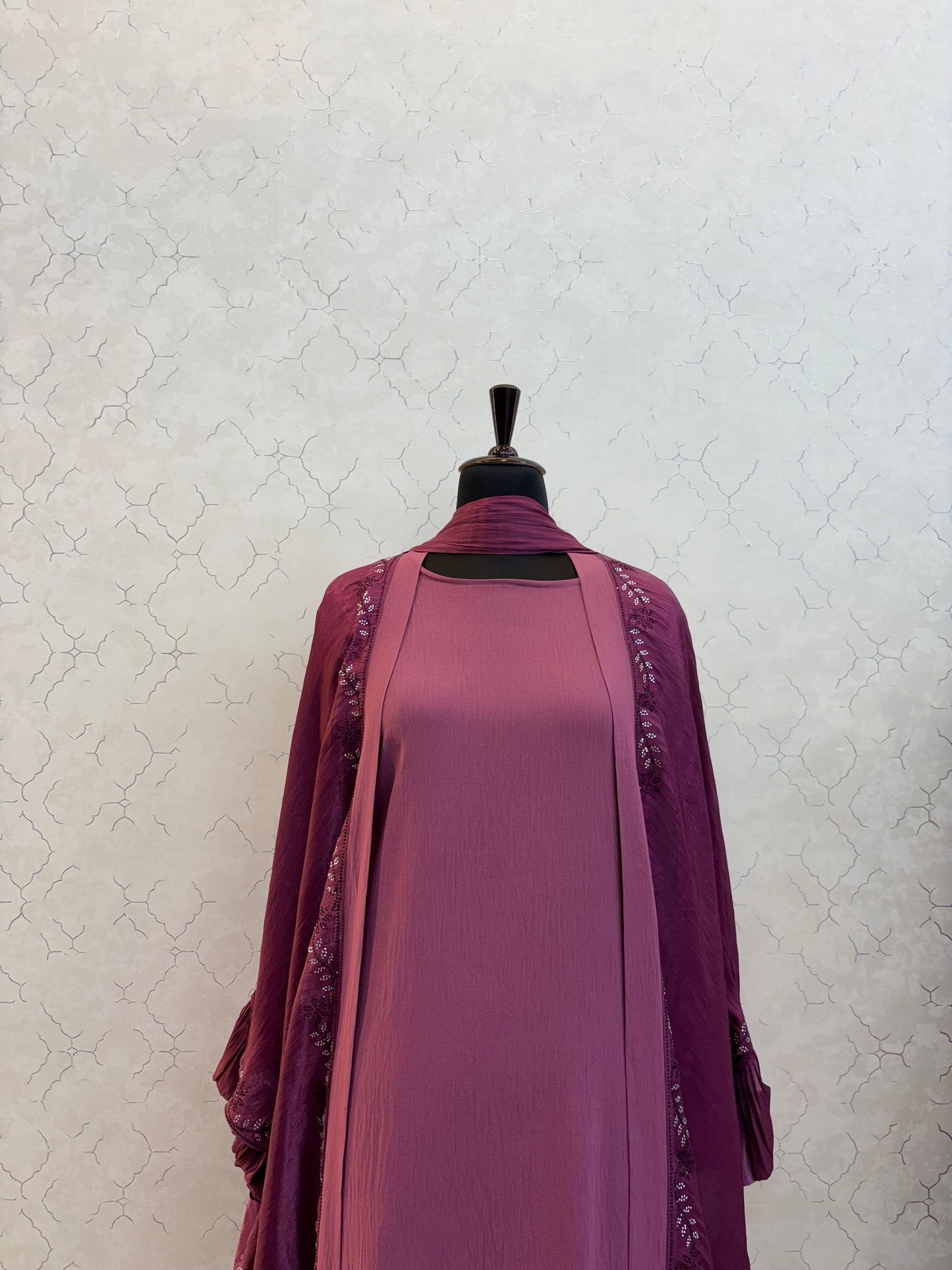 Shrug Abaya with Inner Crushed Chiffon Fabric