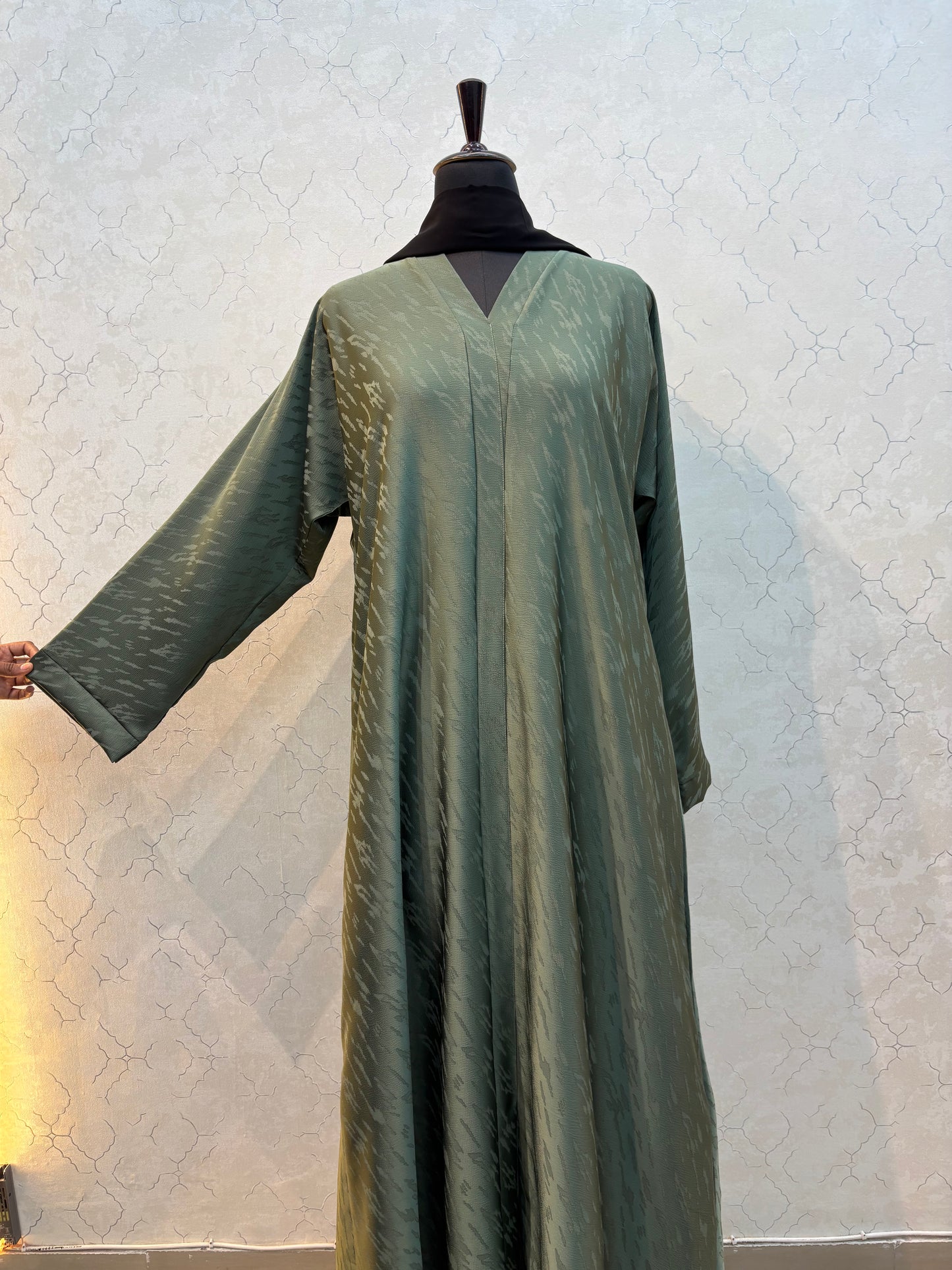 Textured Pattern Korean Nida Fabric Burkha