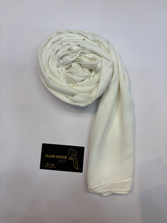 Plain Georgette Hijab White Colour